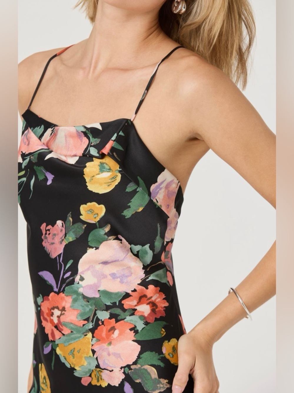 ASTR the Label Floral Satin Midi Slip Dress, NWT - Picture 4 of 15
